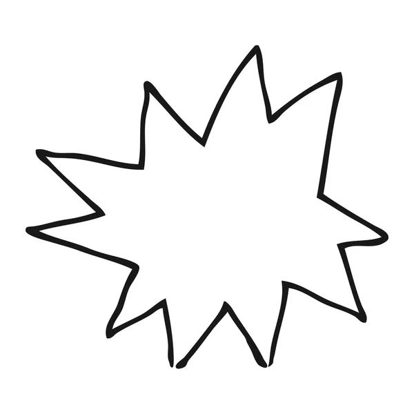 Svartvita tecknade explosion symbol — Stock vektor