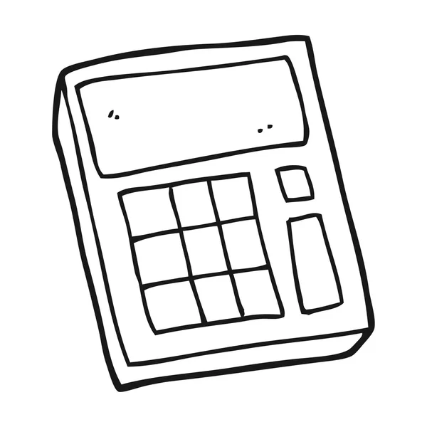 Černé a bílé kreslené programu Kalkulačka — Stockový vektor