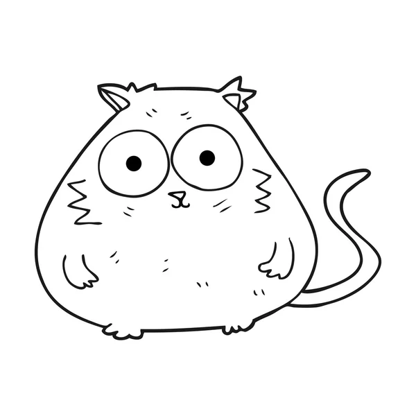 Czarno-biały rysunek fat cat — Wektor stockowy