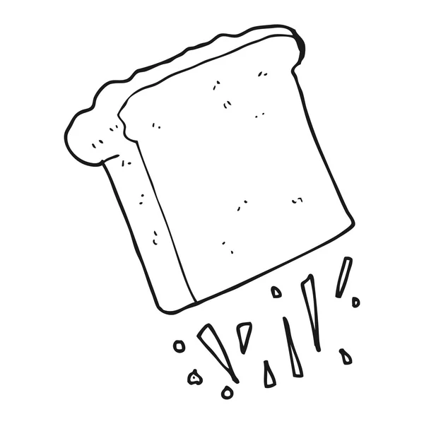 Hitam dan putih kartun roti panggang - Stok Vektor