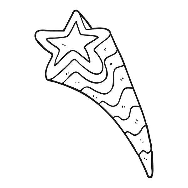 Noir et blanc dessin animé étoile filante — Image vectorielle