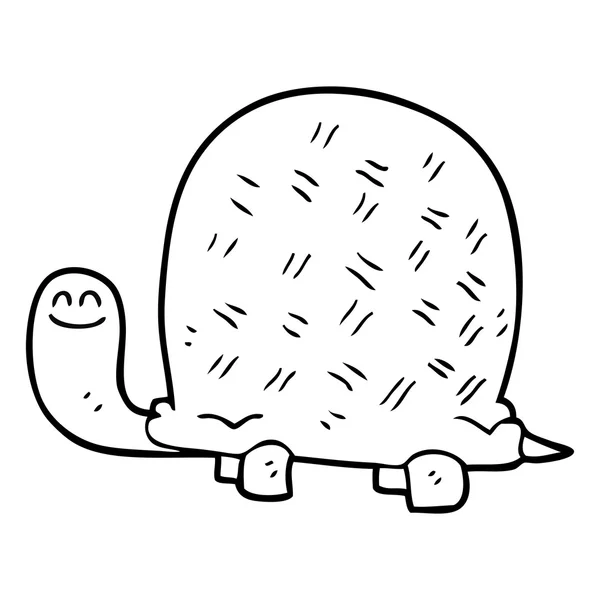 Tartaruga dei cartoni animati in bianco e nero — Vettoriale Stock