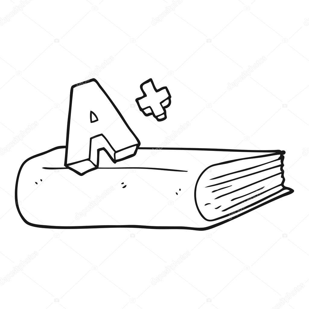Dessiné   main levée du livre et la caricature noir et blanc un grade dessin — Vecteur par lineartestpilot