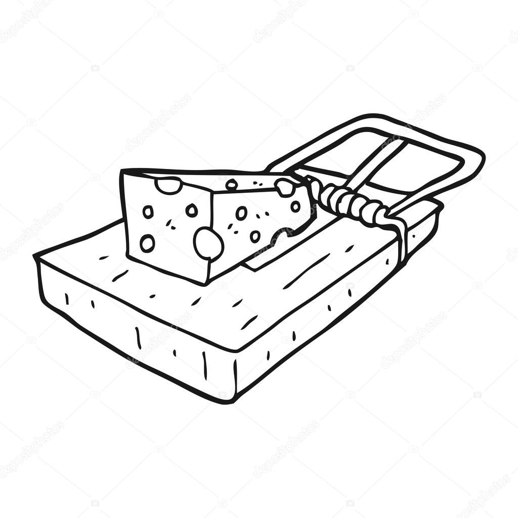 Disegnato a mano libera presa del mouse del fumetto bianco e nero — Vettoriali di lineartestpilot