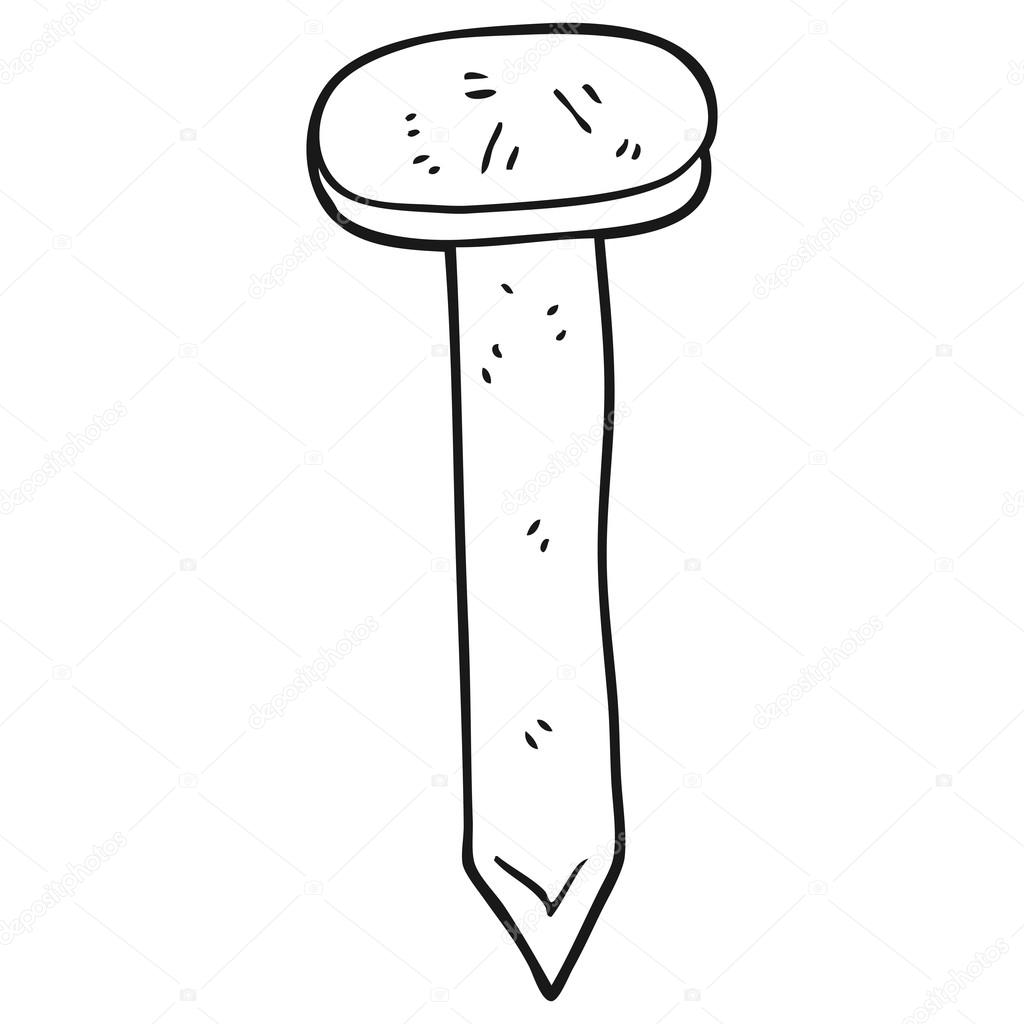 Black and white cartoon nail Stock Vector Image by ©lineartestpilot