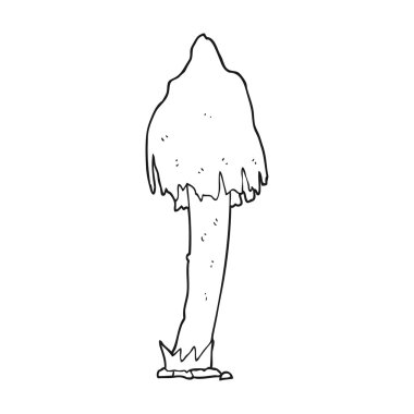 siyah beyaz çizgi film mantar