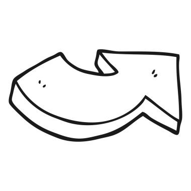 siyah beyaz çizgi film işaret eden ok