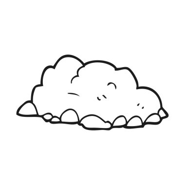 bir toprak yığını siyah beyaz çizgi film