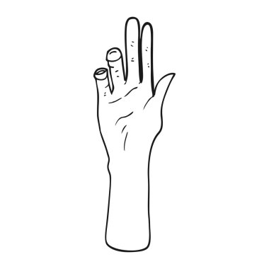 el ulaşan siyah beyaz çizgi film