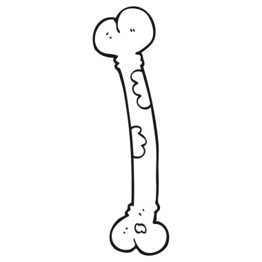 siyah beyaz çizgi film kemik