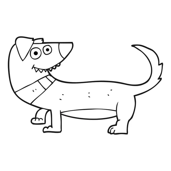 Cão dos desenhos animados preto e branco — Vetor de Stock