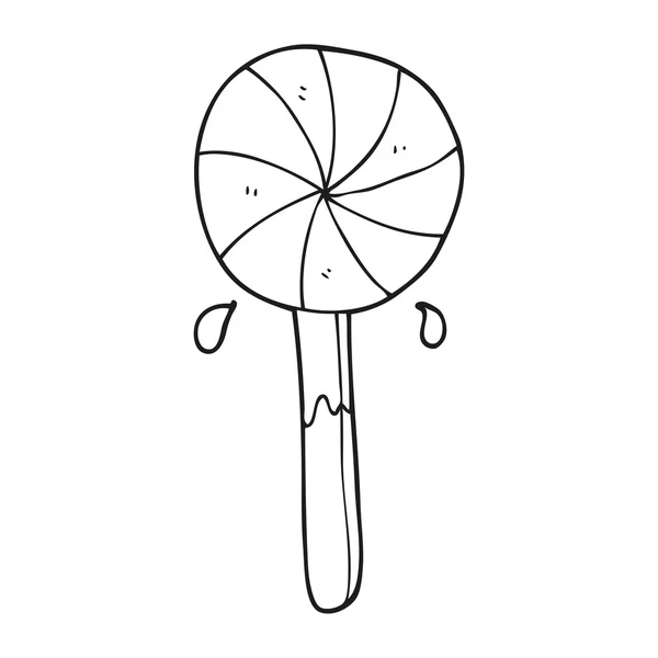 Zwart-wit cartoon lollipop — Stockvector