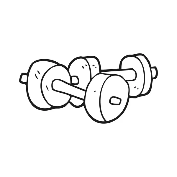 Black and white cartoon dumbbells — Stock Vector