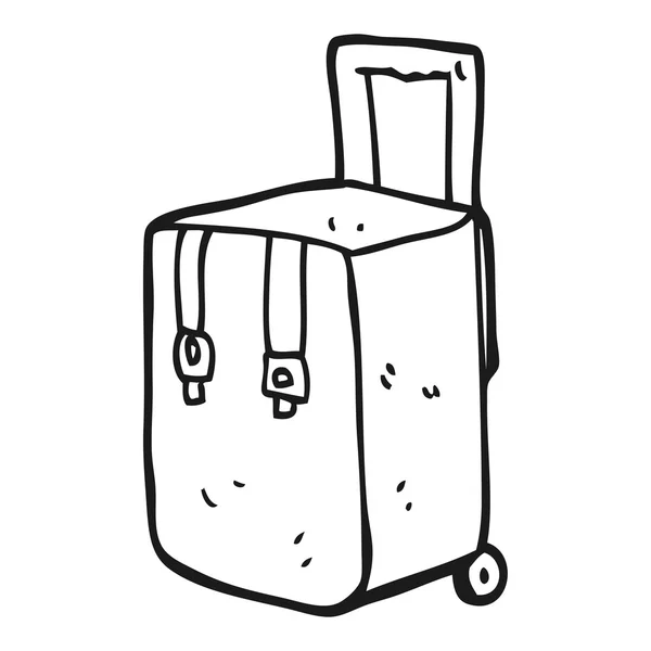 Zwart-wit cartoon Bagage — Stockvector