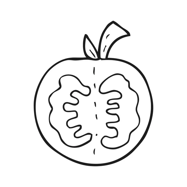 Tomate de dibujos animados en blanco y negro — Archivo Imágenes Vectoriales