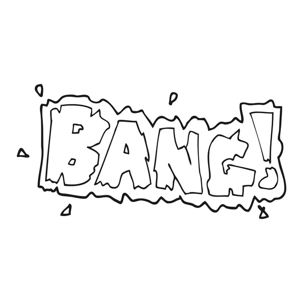 Noir et blanc dessin animé bang symbole — Image vectorielle