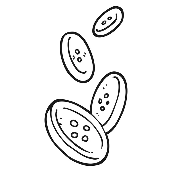 Botones de dibujos animados en blanco y negro — Vector de stock