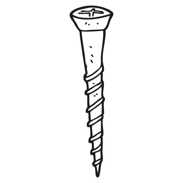 Tornillo de dibujos animados en blanco y negro — Archivo Imágenes Vectoriales