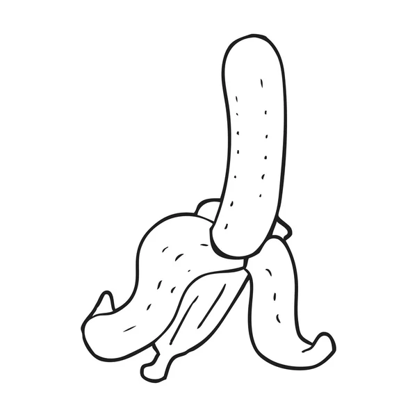 Schwarz-weiße Cartoon-Banane — Stockvektor