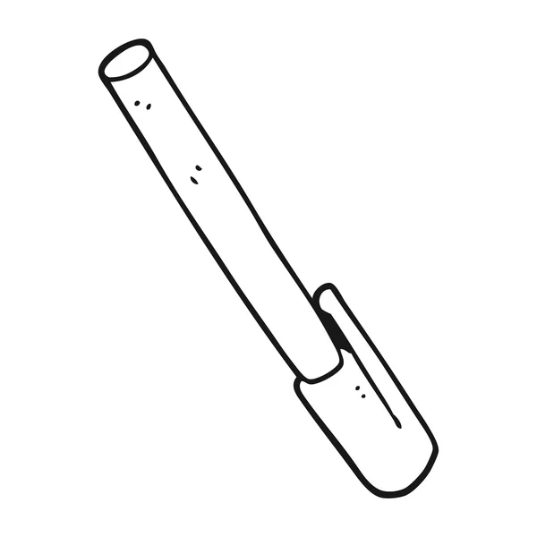 Zwart-wit cartoon pen — Stockvector