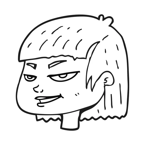 Dívka se tvářící černobílou karikaturu — Stockový vektor