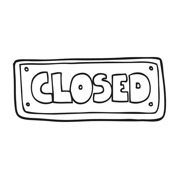 Black and white cartoon closed shop sign — Stock Vector