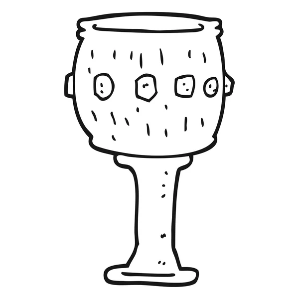 Black and white cartoon goblet — Stock Vector
