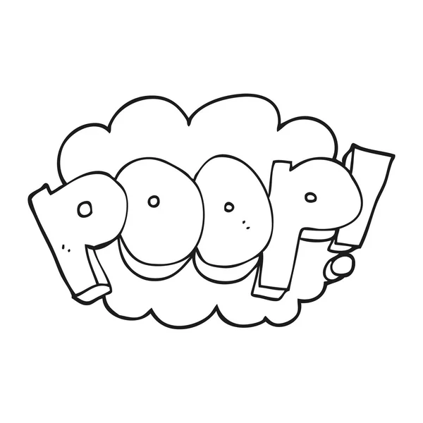 Black and white cartoon poop! text — Stock Vector