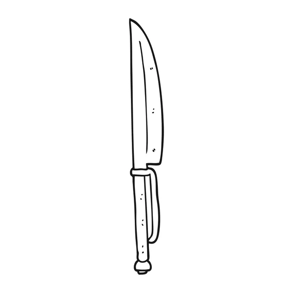 Cuchillo de dibujos animados blanco y negro — Vector de stock