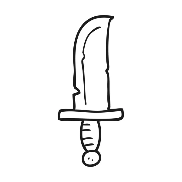 Cuchillo de dibujos animados blanco y negro — Vector de stock
