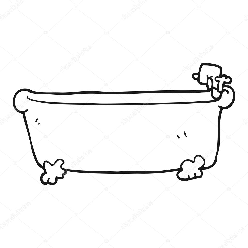  black  and white  cartoon  bath   Stock Vector 