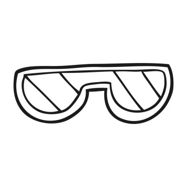 siyah beyaz çizgi film gözlük