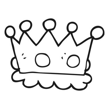 siyah beyaz çizgi film taç