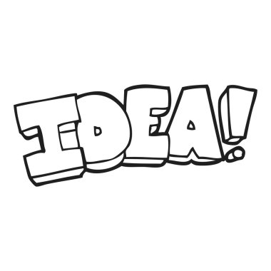 siyah beyaz çizgi film fikir sembolü