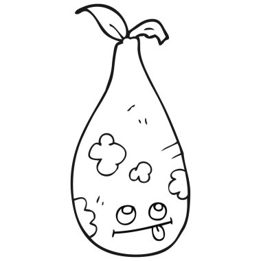 siyah beyaz çizgi film armut