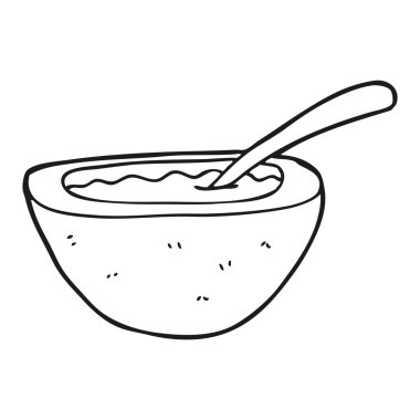 siyah beyaz çizgi film yulaf lapası