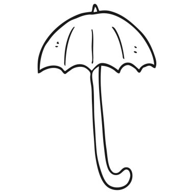 siyah beyaz çizgi film şemsiye