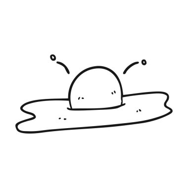 siyah ve beyaz çizgi film kızarmış yumurta