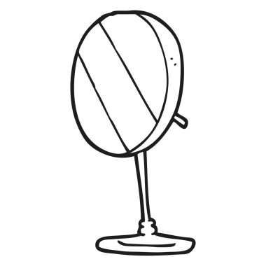 siyah beyaz çizgi film banyo aynası