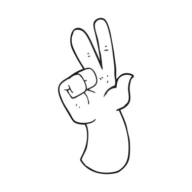 siyah beyaz çizgi film el sayma