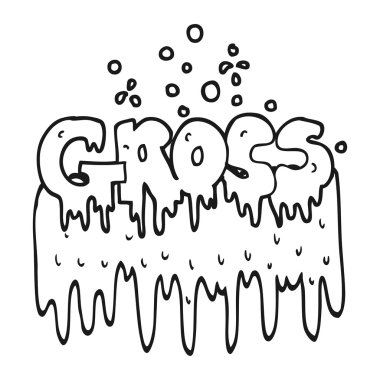 siyah beyaz çizgi film brüt sembolü