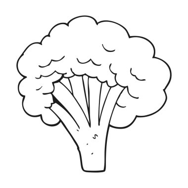 siyah beyaz çizgi film brokoli