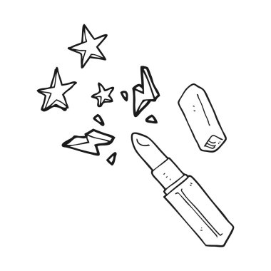 siyah ve beyaz çizgi film canlı ruj