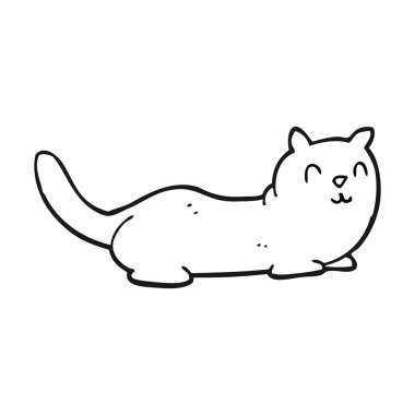 siyah beyaz çizgi film kedisi