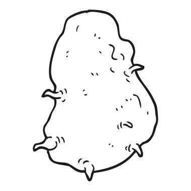 siyah beyaz çizgi film patates