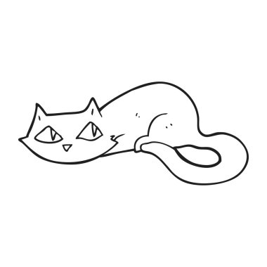 siyah beyaz çizgi film kedisi