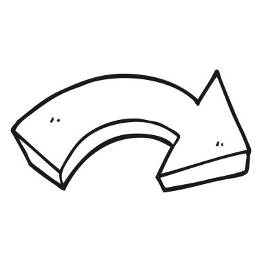 siyah beyaz çizgi film işaret eden ok