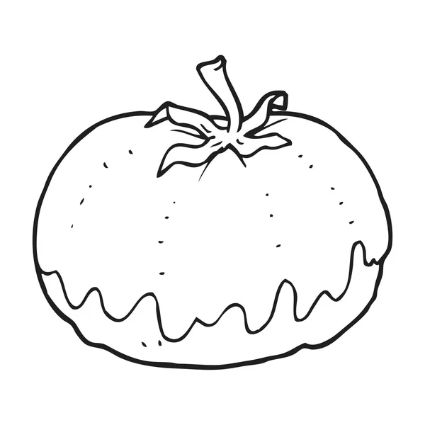 Черно-белый мультяшный помидор — стоковый вектор