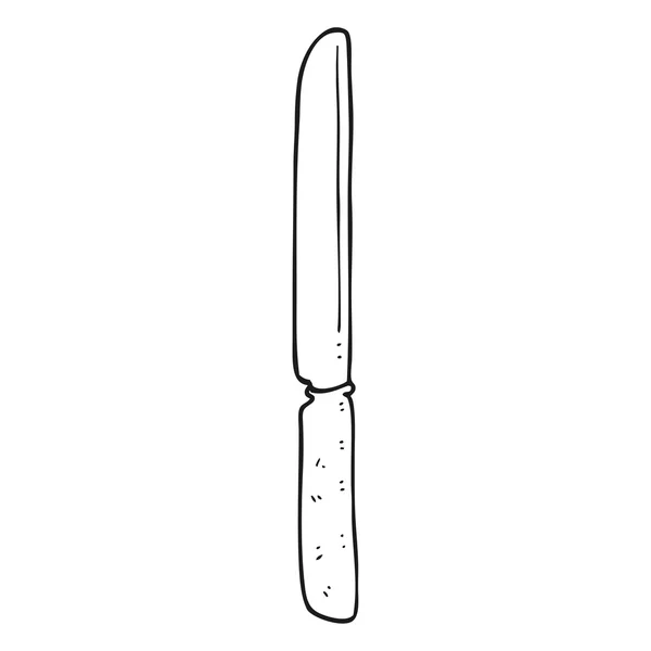 Cuchillo de dibujos animados en blanco y negro — Vector de stock