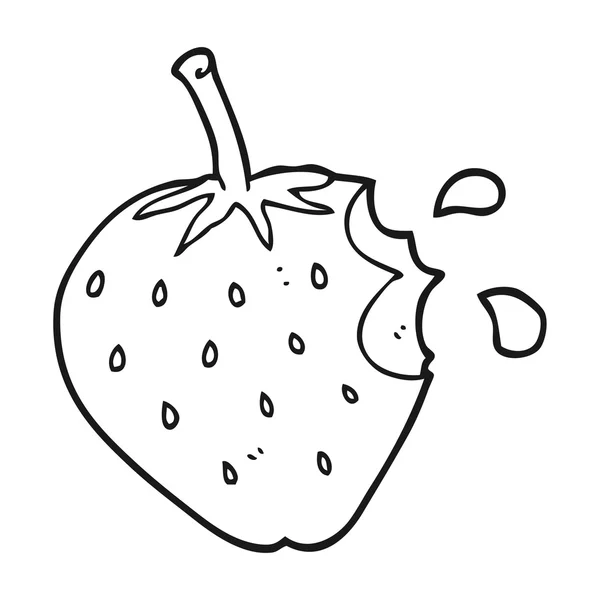 Černé a bílé kreslené jahoda — Stockový vektor